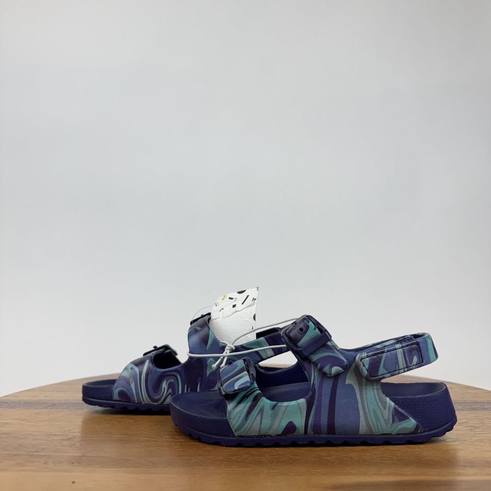 New NWT Little Kids Harper Canyon Eva Blue Marbled‎ Rubber Strappy Sandals 9 C